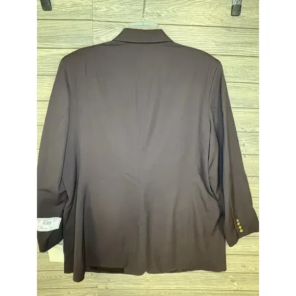 NWT AUSTIN REED Womens 18W 100% Worsted Wool Chocolate Brown Blazer Vintage - Picture 8 of 14